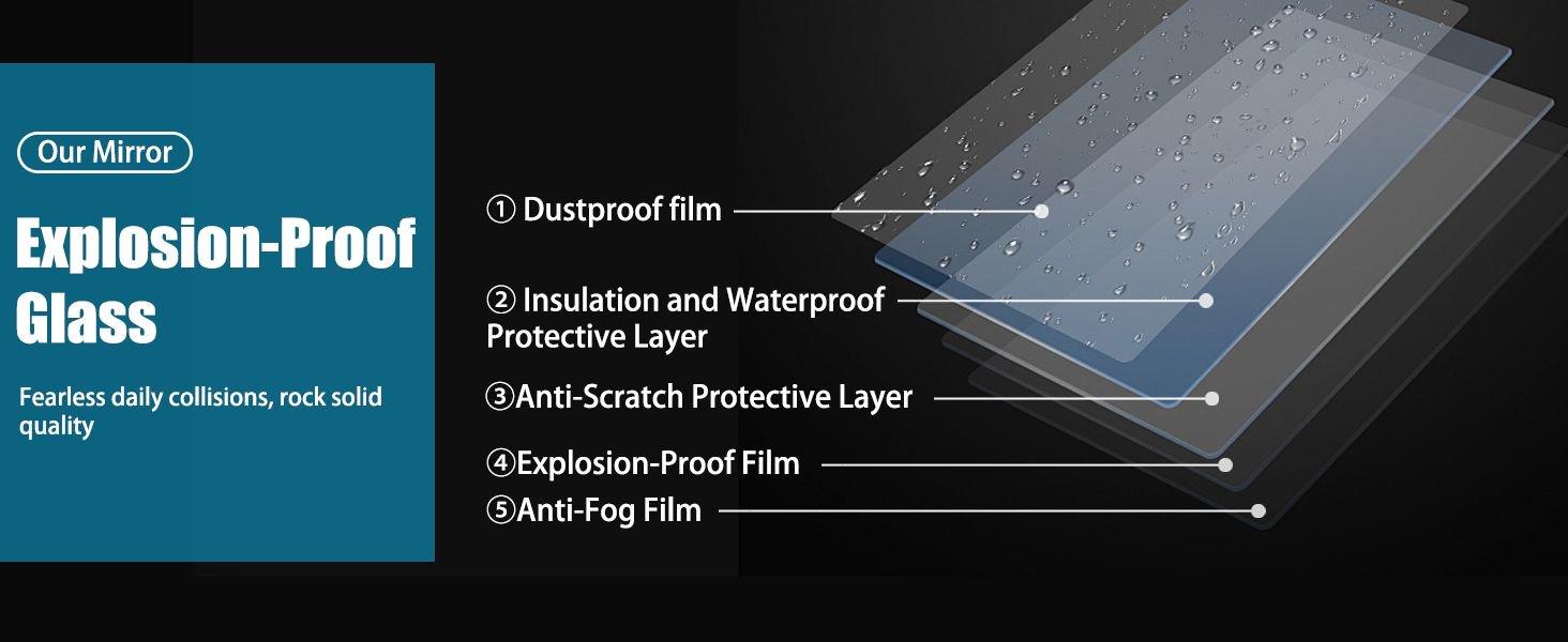 Anti-Fog LED Bathroom Mirror with Dimmable Lights - Smart Touch Screen, Memory Function, Waterproof & Versatile Mounting (Horizontal/Vertical) , Easy Installation, Tempered Glass