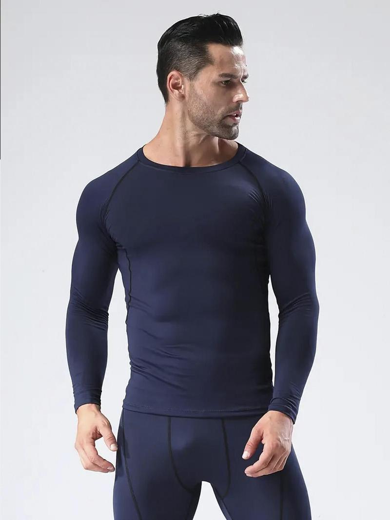 3 Pack Men's Slim Shape Top Sports Fitness Long Sleeve, Slim Tight Top, Comfortable Moisture Wicking Corset, Outdoorfun,Quick Drying and Breathable Outdoor Casual Fitness Riding Soccer Basketball T-Shirt Fathersdaygift