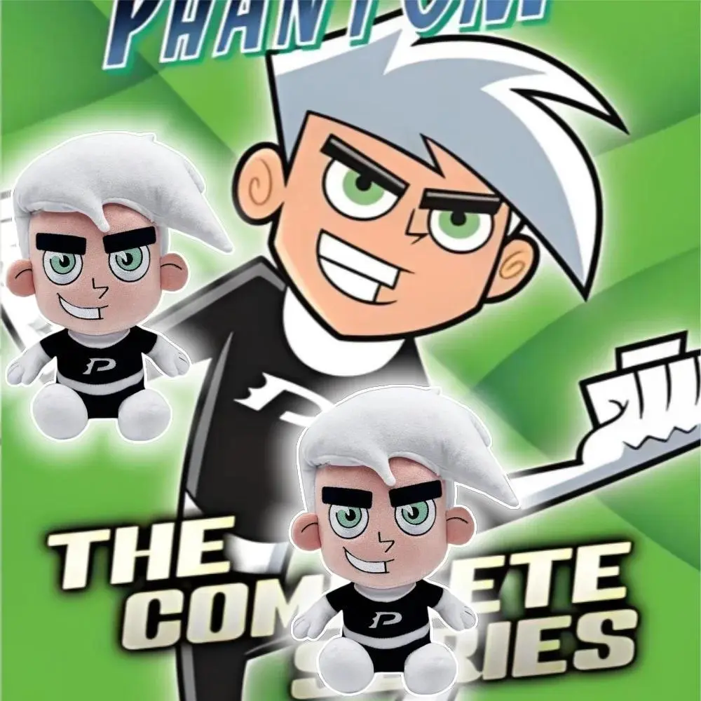 2026 New hot item 23CM Ghost Boy Danny Phantom Plush Toy Soft Stuffed Anime Character Cute Collectible Plushie Birthday Gift Home Decor