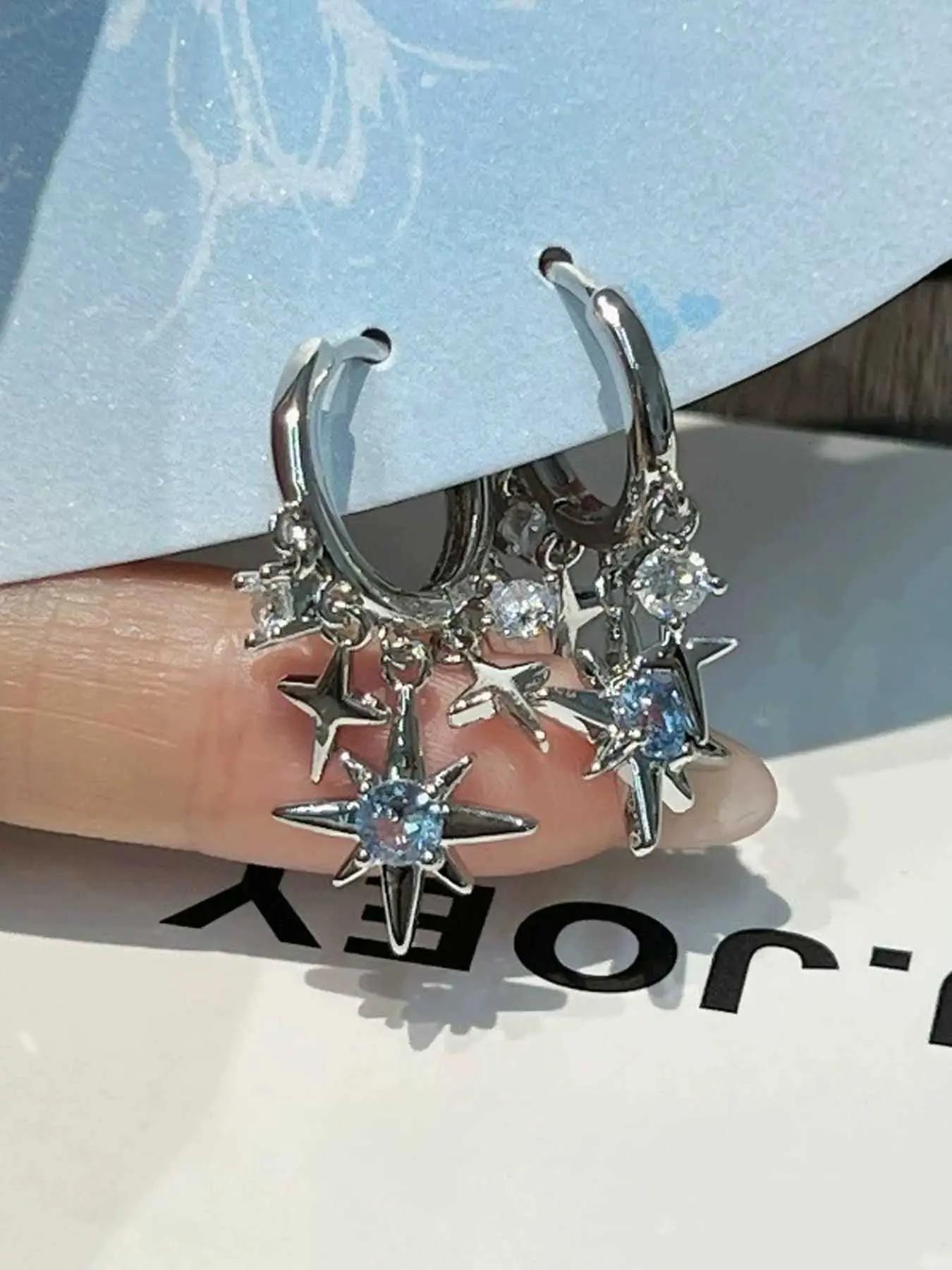 Y2K Style Star Fringe Rhinestone Earrings, Unique Fashion Jewelry, Versatile Accessory for Daily Wear and Parties