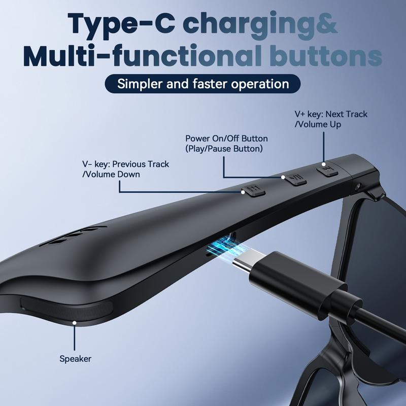 Lifebee Ultra Fast Bluetooth-compatible Multifunctional Smart Glasses, Open Ear Clear Sound Quality, Seamless Connection, Lightweight Comfortable Frame, Multi-Scenario Use