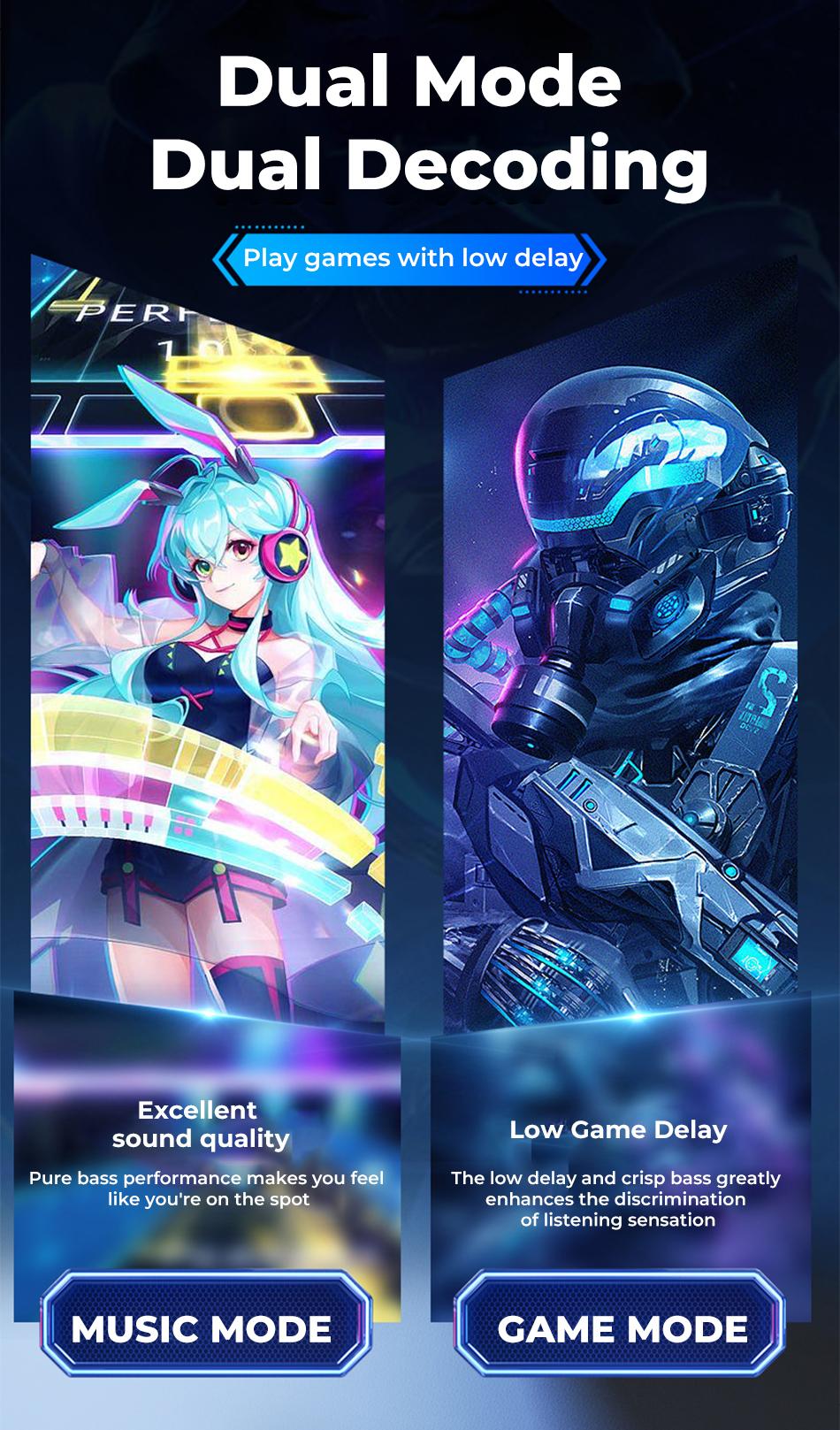 MINISO GM2Pro Earbuds In Ear TWS Wireless Bluetooth Earphones Game And Music Duel Mode