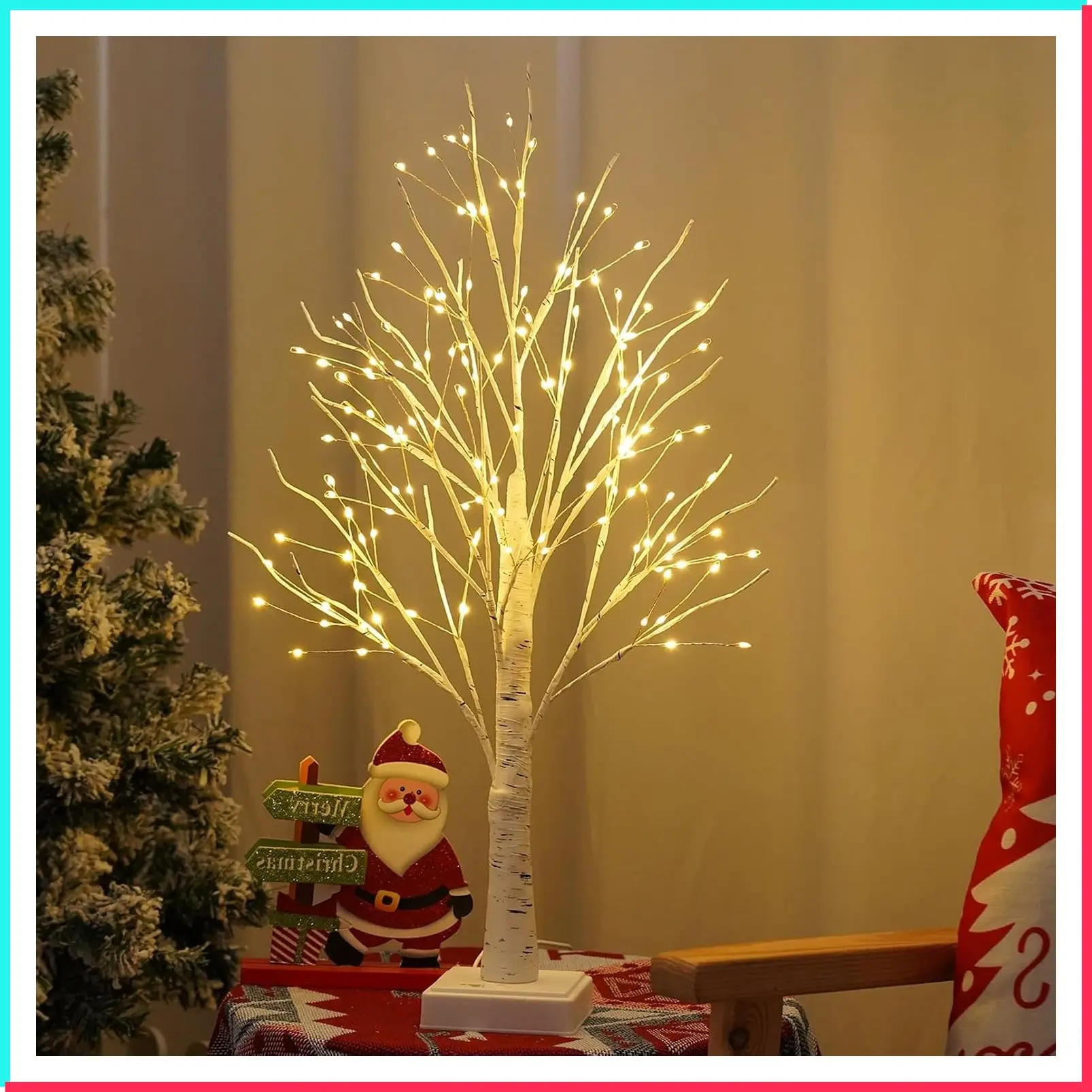 144 LED Birch Tree Light with Timer, DIY Artificial Lamp Warm White