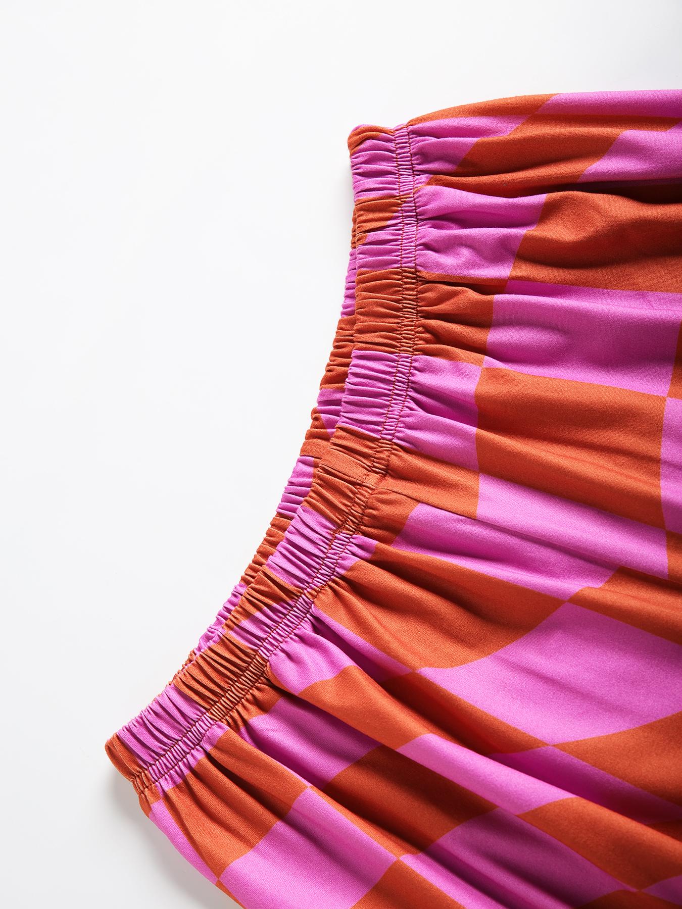 Women's Plaid Print Lapel Collar Button Front Shirt & Elastic Waist Pants Loungewear Set, Comfort Long Sleeve Top & Trousers PJ Set, Women's Sleepwear For Spring & Fall