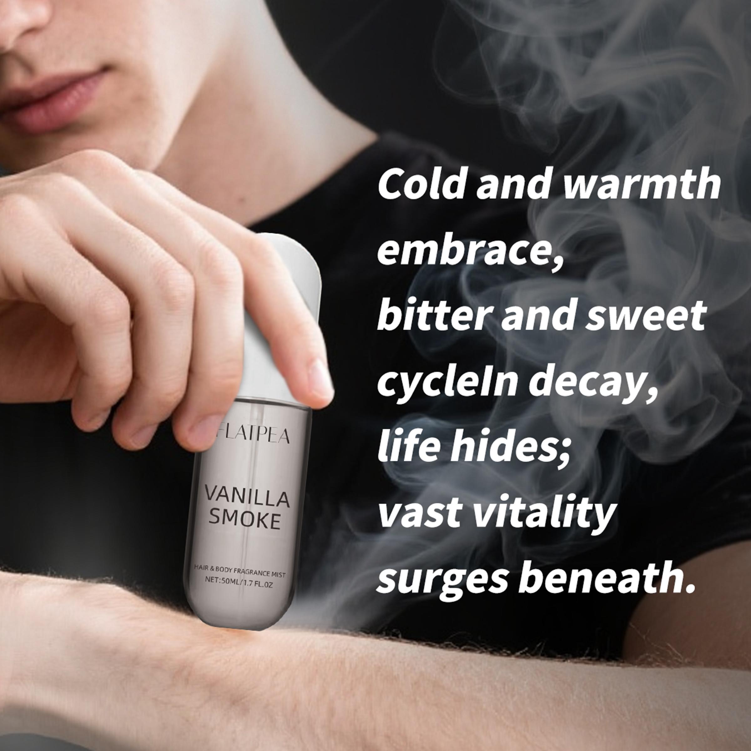 50ML Vanilla Smoke Spray Eau De Perfume, Oriental Spicy Scented Fragrance, Long-Lasting Aroma, Ideal for Daily Use & Gifting