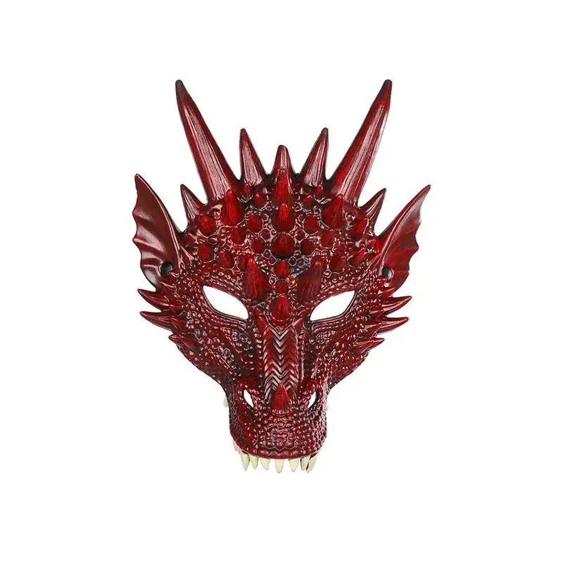Cosplay Mask Unisex Scary 3D Latex Dragon Mask Dinosaurio Animal Face Mask for Nightclub Fancy Dress Festival Prom Pretend Play