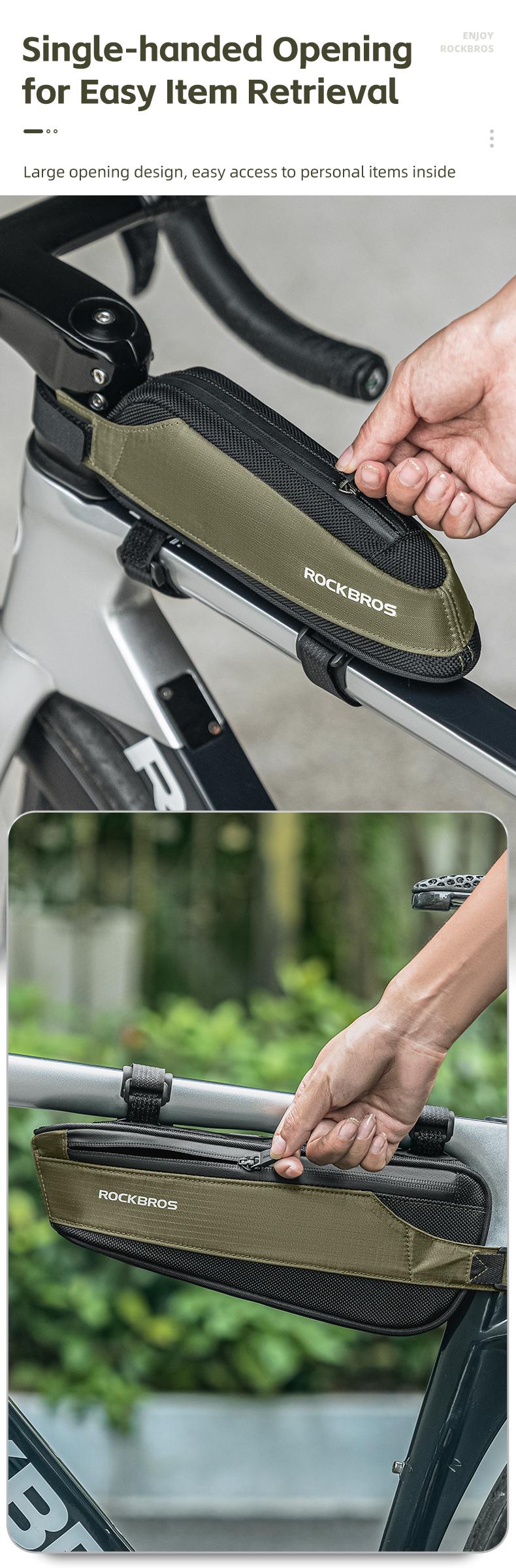 ROCKBROS Bike Frame Bag Bike Top Tube Bag 2 Pieces Combi Bike Bag Bike Triangle Bag Pouch Storage Bag for Mountain Road Ebike Bike