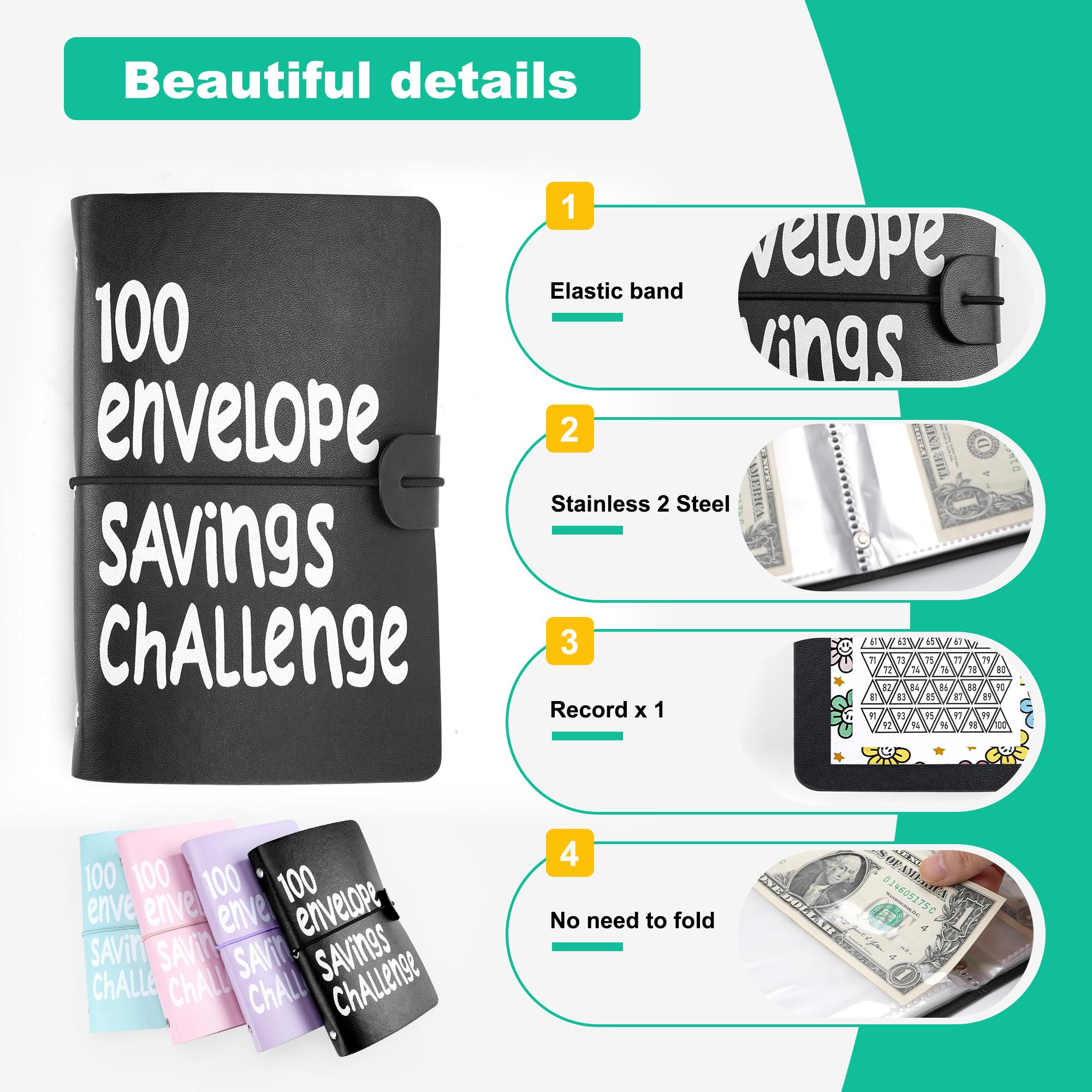 100 Days  Saving Challenge Coin Envelope BudgetStorage Book - Binding Covers With Daily Savings Tracker,Habit-Forming System, And Cash Savings Goal Of $5050Develop A Consistent Savings Habit