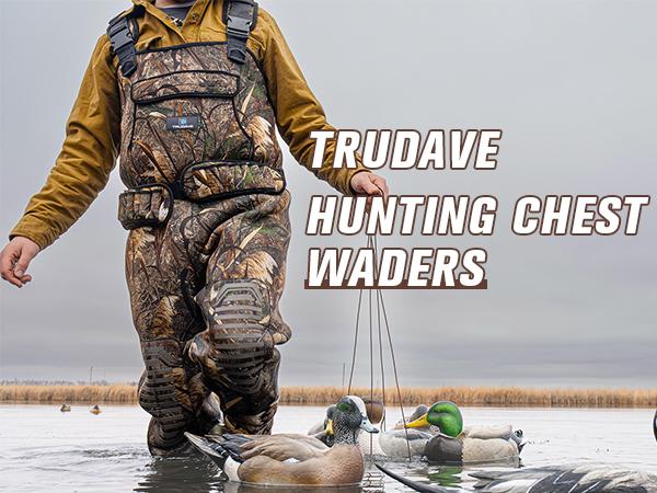 Trudave Fishing Waders for Men, Chest Waders with Boots for Men & Women, 4MM Neoprene Waterproof Waders for Hunting & Fishing