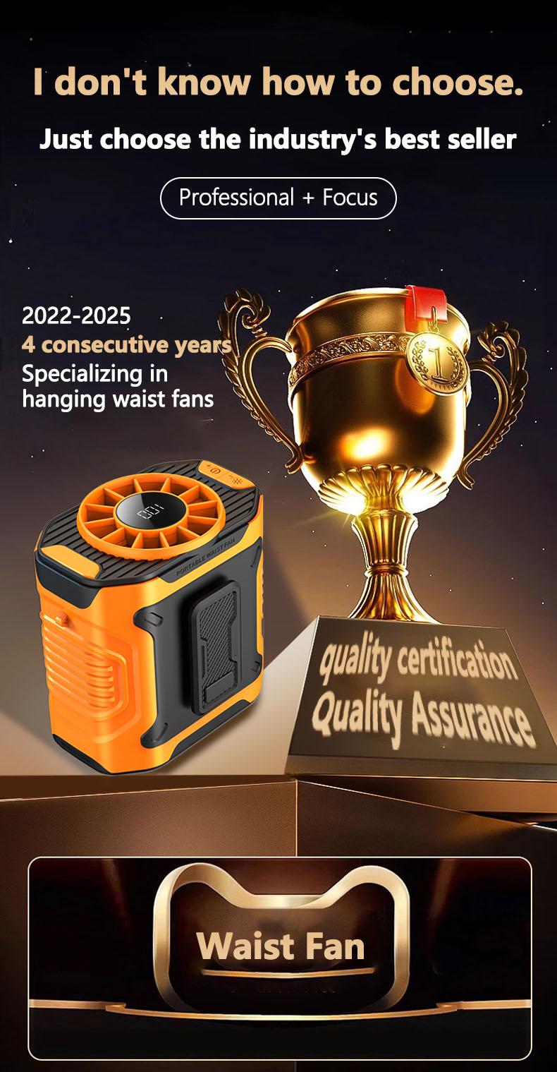 [Spring Deals] Coucur 2026 New Personal Portable Fan USB Rechargeable Waist Fan with Clip & Power Bank 4000mAh Battery 100 Wind Speeds Cooling Fan with LED Light for Outdoor Travel Camping Back to School Father's Day Gift