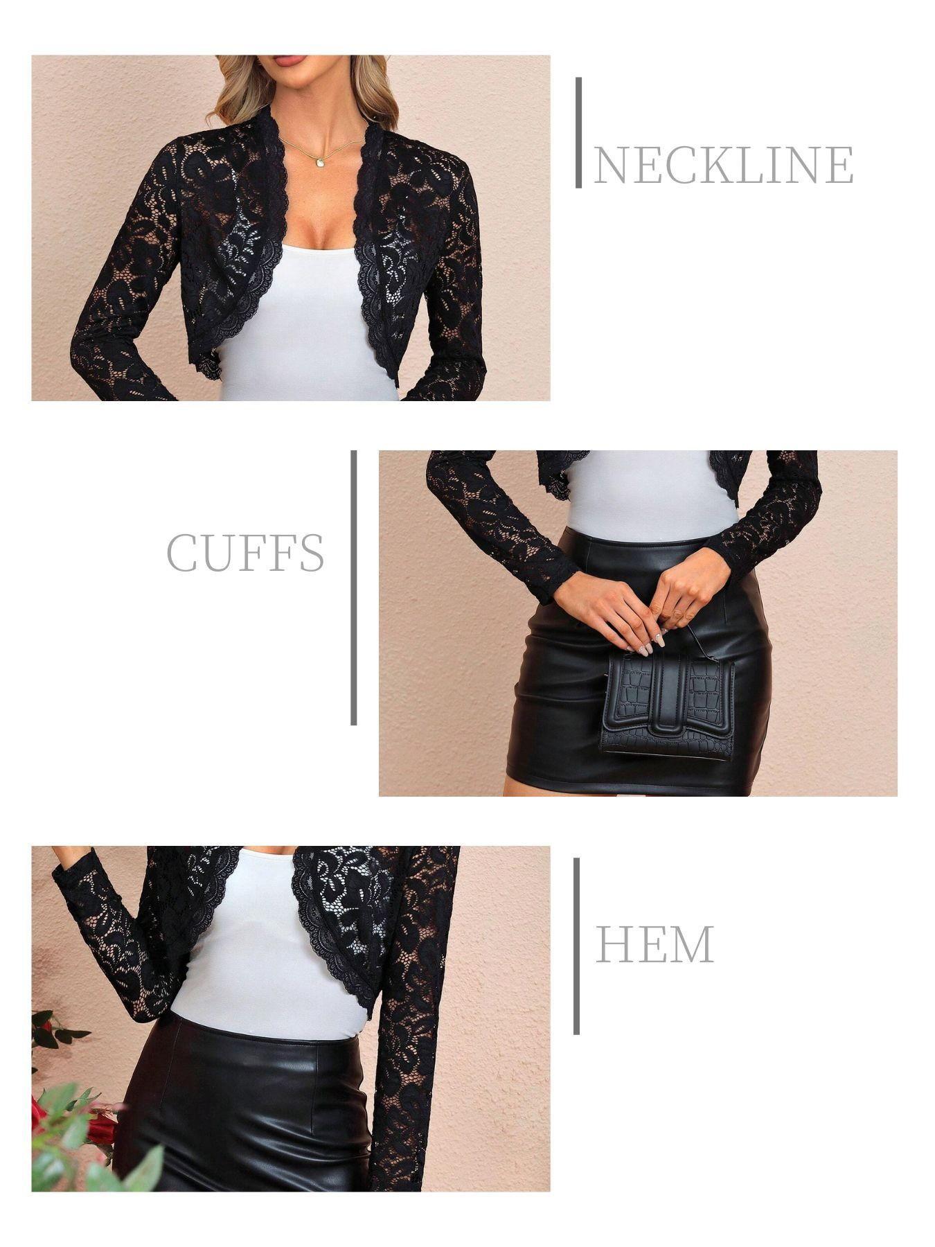 Women's Lace Panel Cardigan, Elegant Layered Top, Lightweight Casual Jacket, Fit, Perfect for Back-To-School and Daily Wear #tiktokshopmademebuyit #summer #dealdrops #tiktokshopbacktoschool