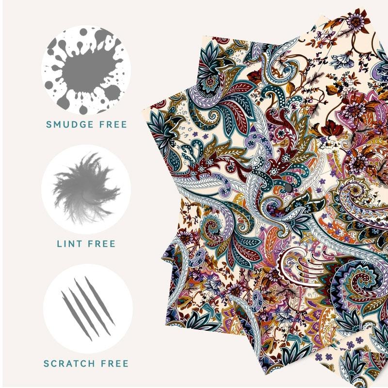 1/3/6/14pcs Paisley-patterned Cleaning Cloth, Multiple Specifications Available (Single - sided), Ideal for Lens & Glasses Cleaning, Rich Ornate Design, Suitable for Home Use, High - Quality Fabric