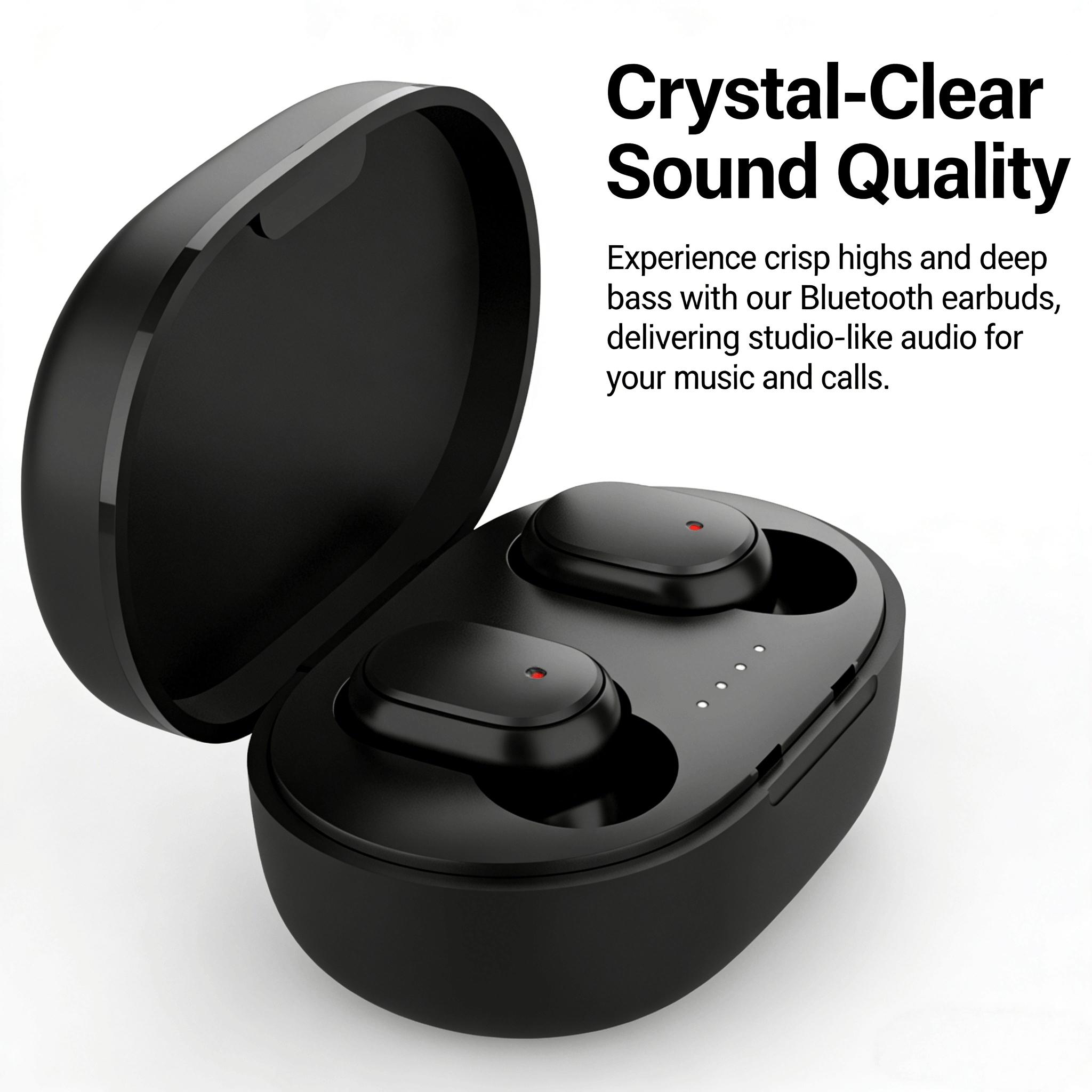 Wireless Earphone, In-ear Design Earphone with Charging Case, Noise Cancelling Headphone for Gaming, Sports, Office, Home, Audio