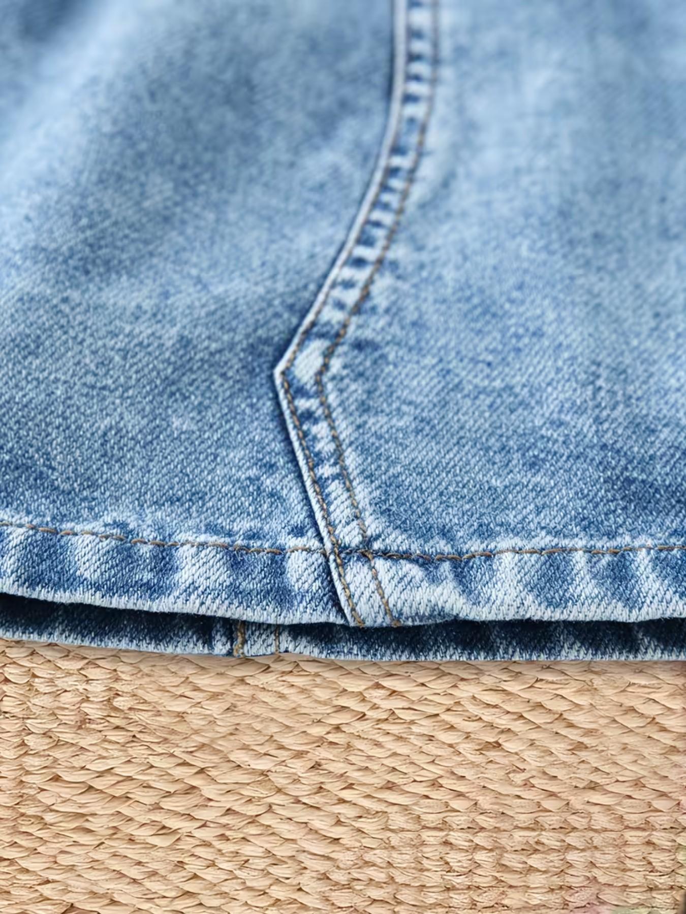 Vibrant Girl Pattern Skirt, Durable Denim Material, A-Line Fit, Short Design, Casual Style, All-Season Wear, Comfortable and Stylish