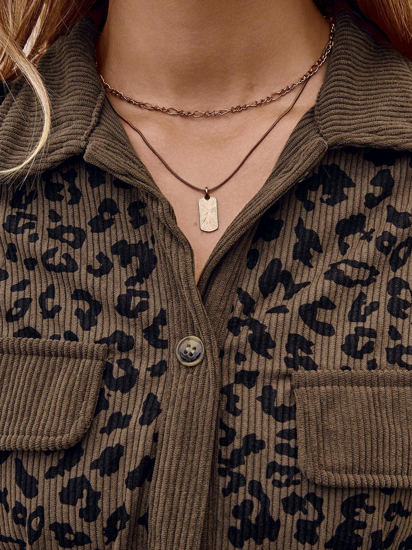 Women's Leopard Print Lapel Fitted Jacket, Vintage and Unique Style, Perfect for Daily Shopping, Coffee Dates, Casual Wear