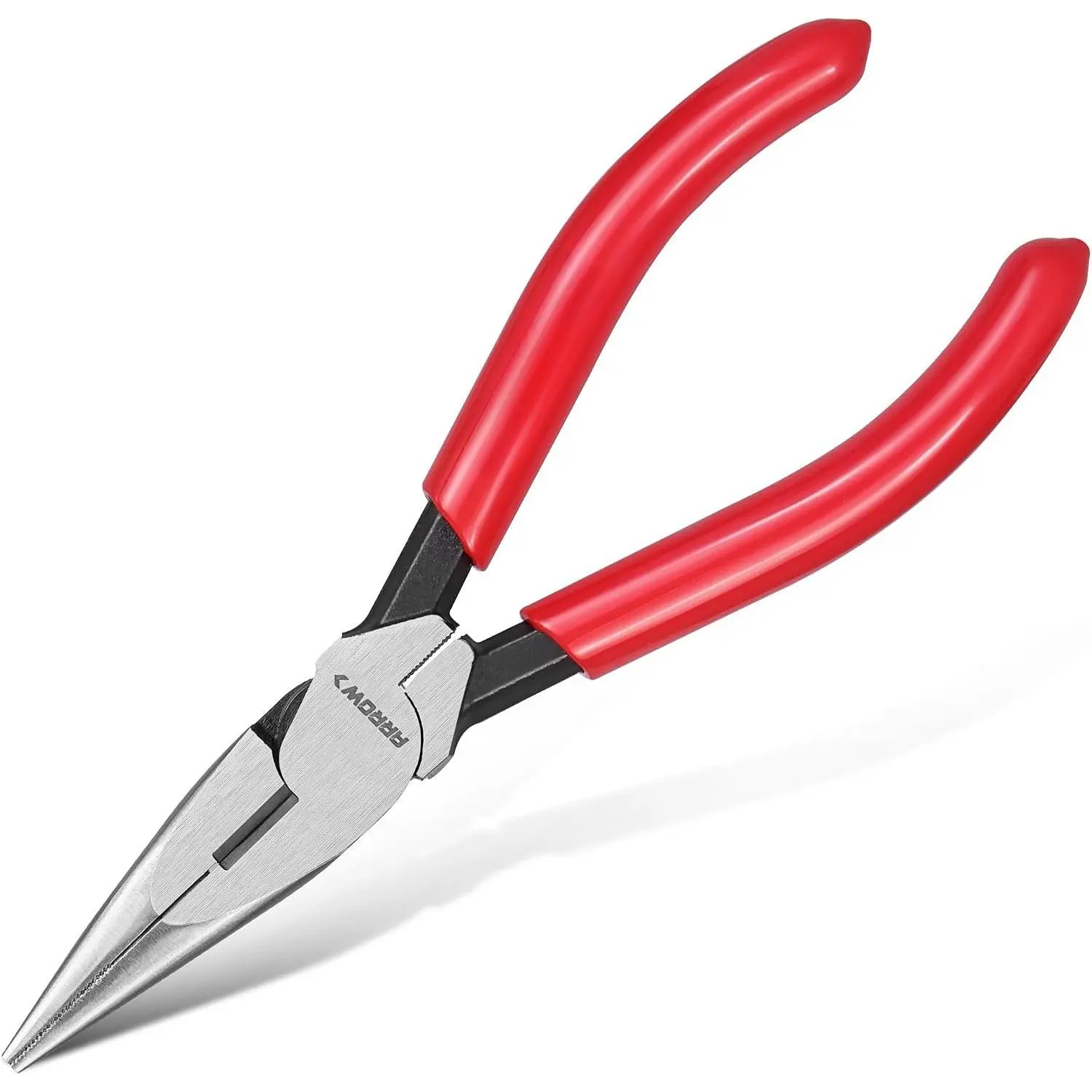 6" High Leverage  Nose Pliers, Long Nose Pliers | With Side Cutters, Reinforced , Non-Slip Handle,  High Carbon Steel, For Gripping, Wire Bending,