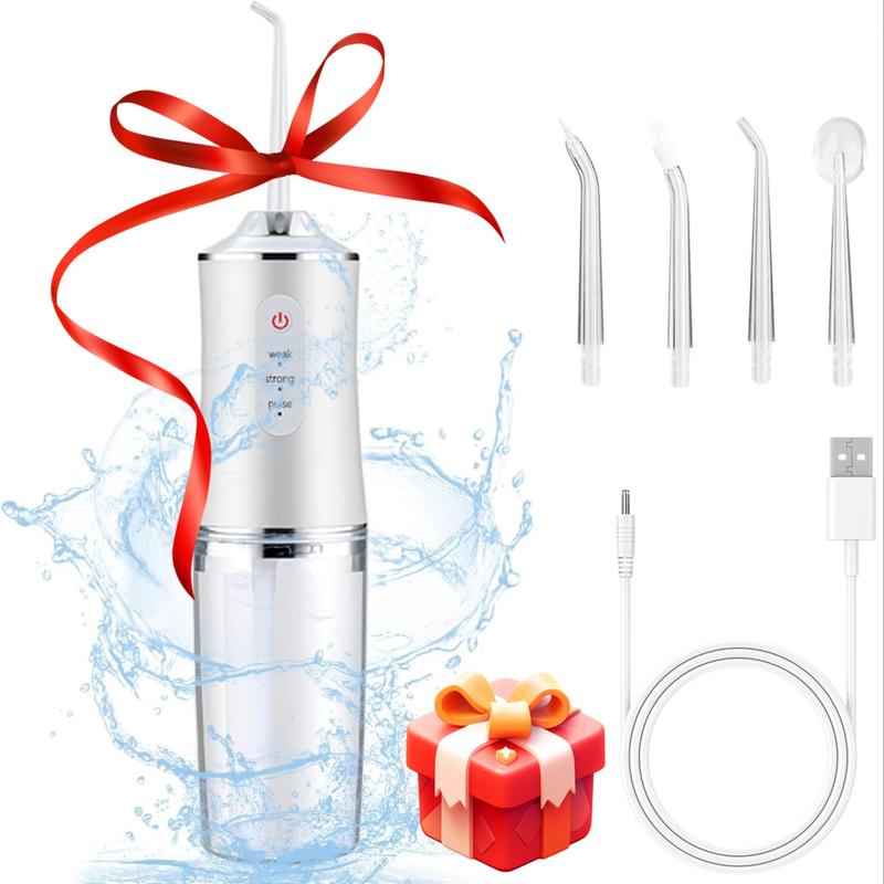 【1PCS】Wireless Electric Dental Floss Irrigator, Oral Irrigator, 3 Modes & 4 Jet Nozzles, Rechargeable Portable for Teeth and Gum Cleaning at Home or On-the-Go, Perfect for Personal Care, Personal Care Appliances, Holiday Gift Idea