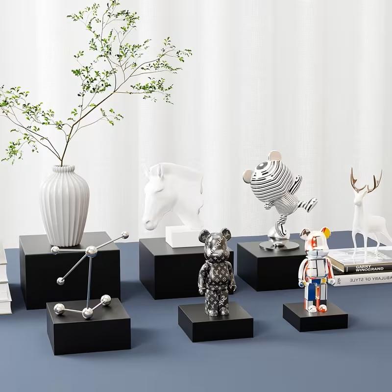 6-Piece Set 3-8 Inch White/Clear Acrylic Cube Display Bases, Display Risers, Buffet Stands, Home Decor Holders, Ideal for Showcasing Jewelry, Bags and Accessories, Organizing Items for Parties & Birthdays