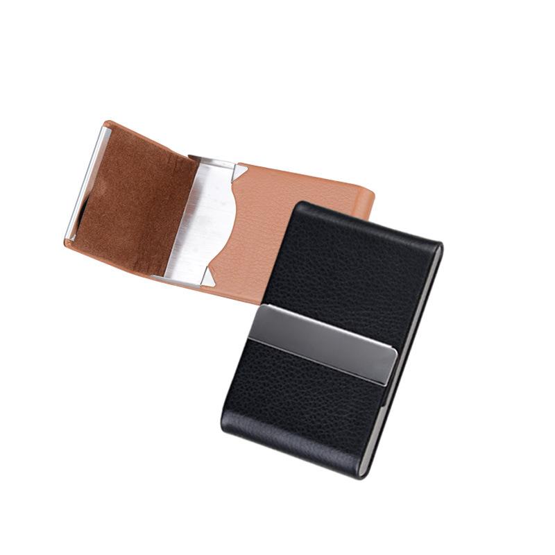 Vertical Stainless Steel Hardware Metal Leather Cigarette Case Metal Cigarette Case, Business Cigarette Bag, Fashion Gentleman Cigarette Bag