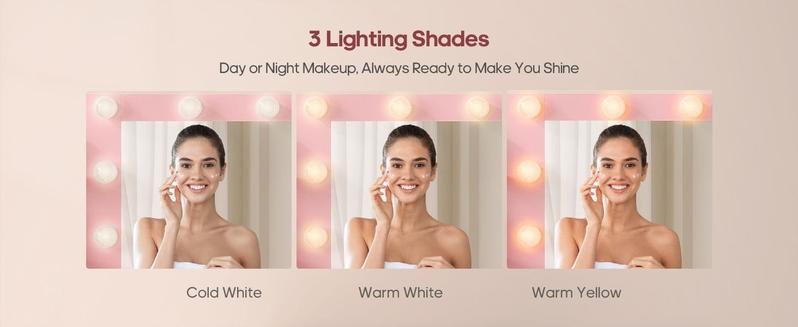 Sikaic Makeup Vanity with 11 Drawers and 6 Open Shelves Pink Modern Dressing Table with 3 Color Modes Lights, Power Strip and Storage high quality