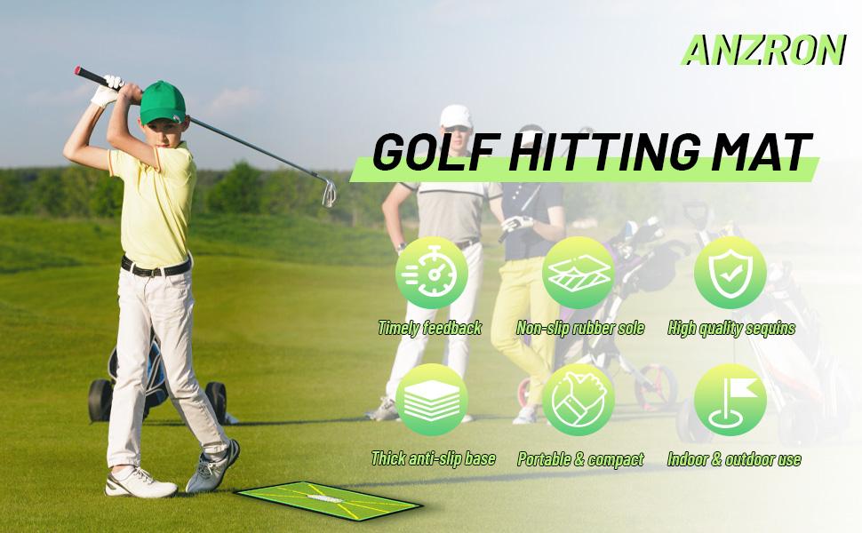 Golf Hitting Mat 16 x 8 Inches, Divot Board with Swing Path Feedback for Men, Women, Beginner, Indoor and Outdoor Training, Perfect Gift for Family and companions