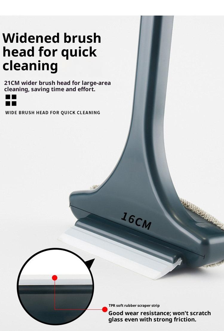 Household Cleaning Tool, Ideal for Christmas and Valentine's Day, Window Cleaning Brush, Cleaning Supplies, 2-in-1 Double-Sided Window Screen Cleaning Brush and Glass Wiper with Scraper, Long Handle, Dual-Use for Wet and Dry Cleaning.