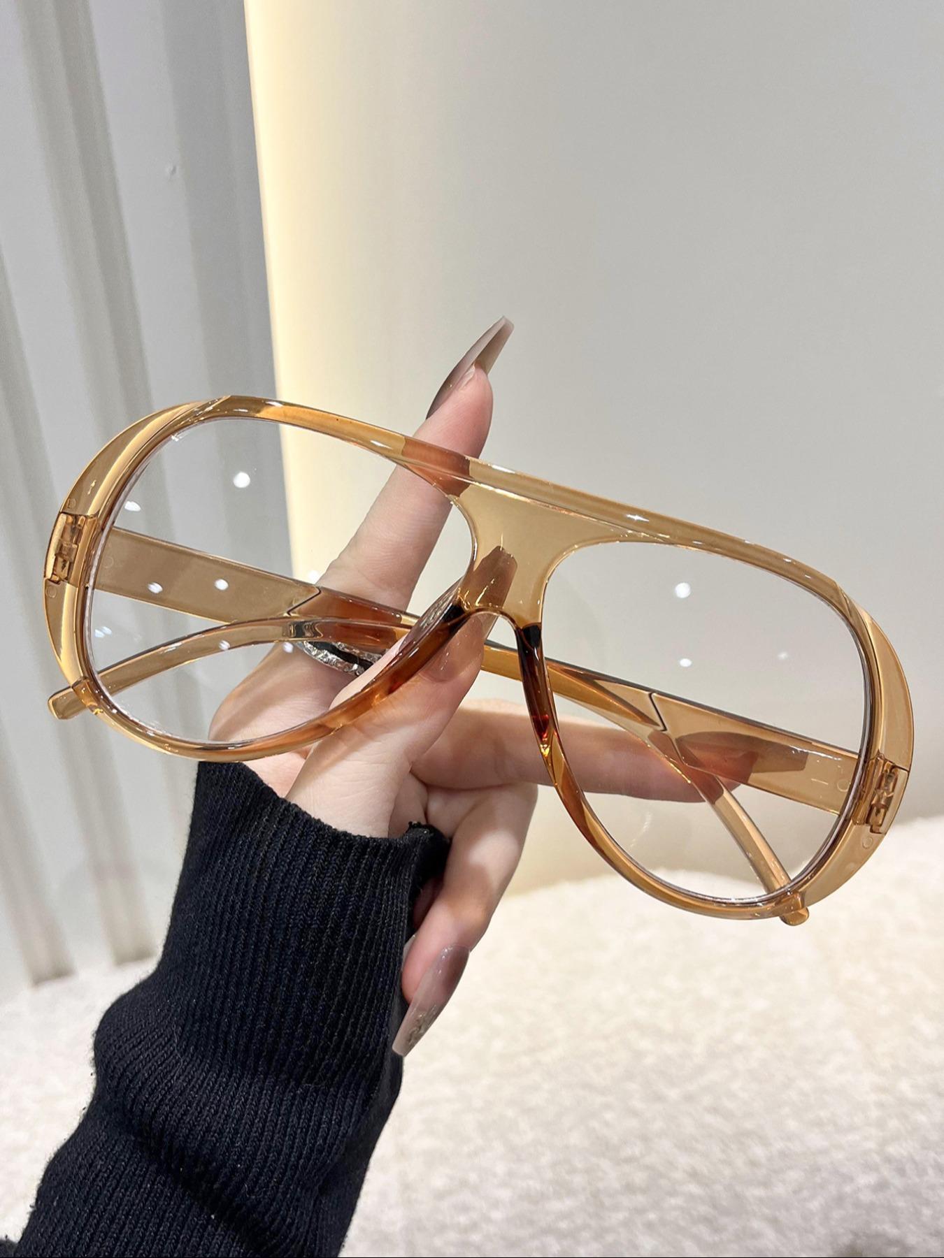 Unisex Square Frame Glasses, Blue Light Blocking Reading Glasses, Casual Daily Use, PC Material, Decorative Lens, All Seasons