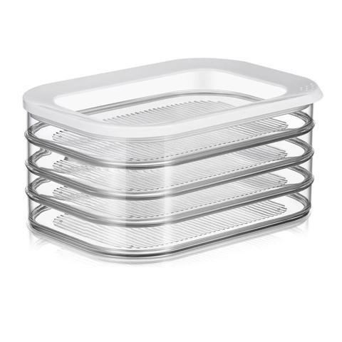Stackable Food Storage Containers, Refrigerator Organizer Box, Meat Preservation Box, Sealed Leak-Proof Design, Reusable for Freezer
