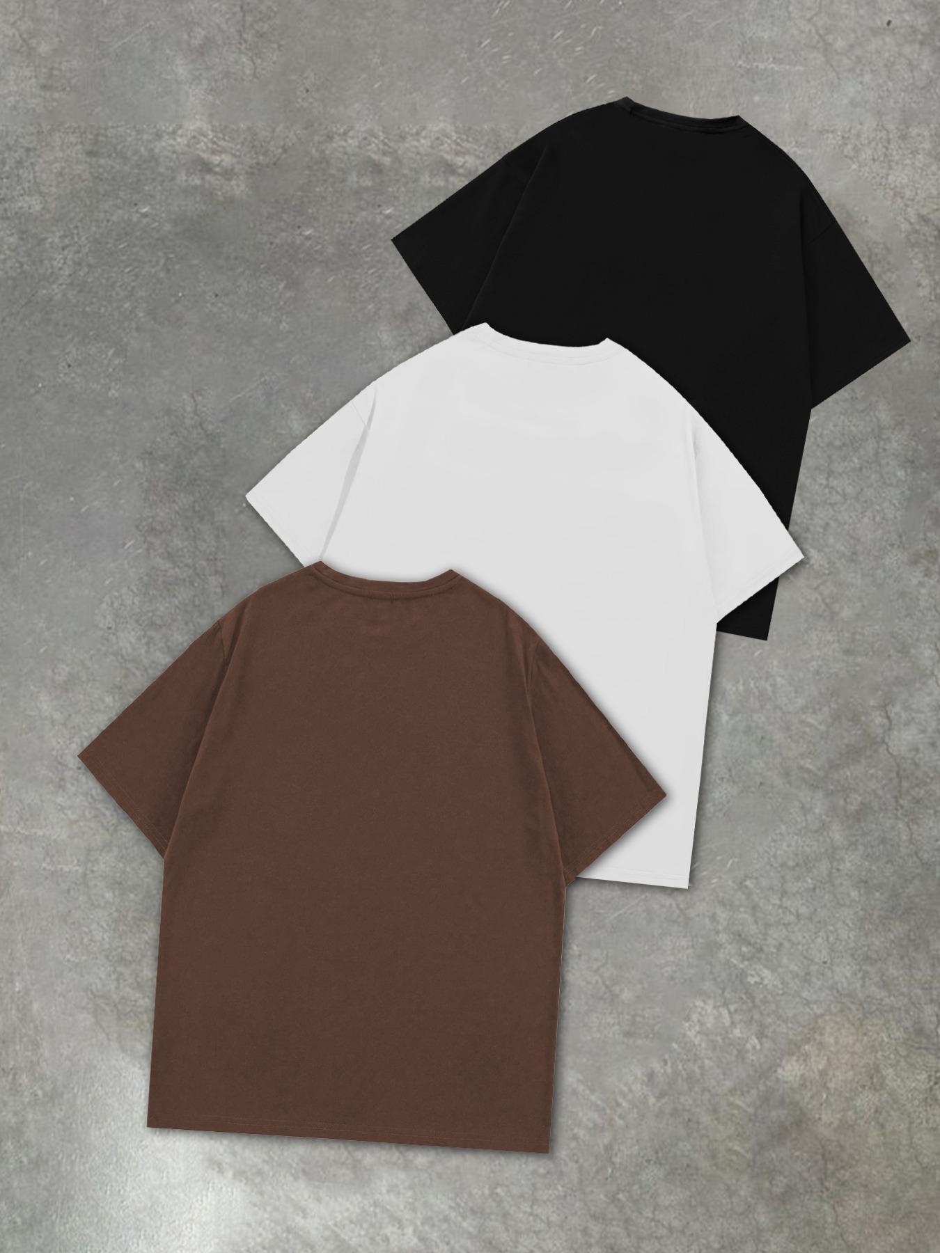 Men's Regular Fit Hand & Star Print Short Sleeve Graphic Tee, Casual Street Round Neck T-shirt for Summer, Men's Top for Daily Wear, Tropical