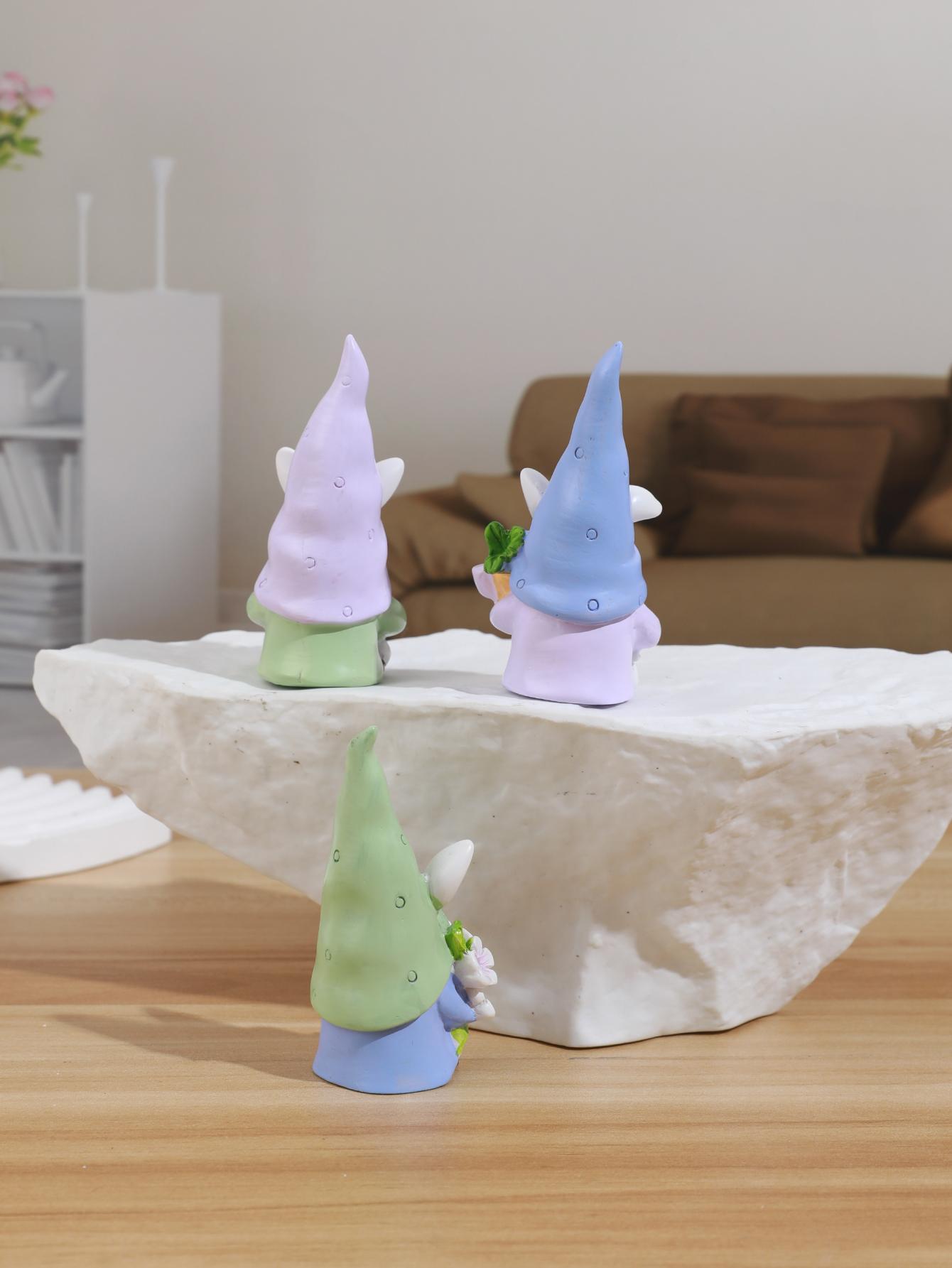 Resin Rabbit Dwarf Statue Set, Garden Gnome Statue, Indoor & Outdoor Decor, Perfect for Home Garden Wedding Easter Gift, No Power Needed, Party Decoration Props, Figurines