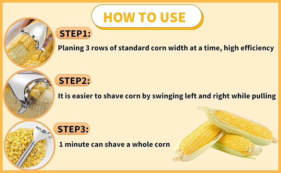 2 Counts Set Rustproof Steel Blade for Bulk Corn Processing,Multi Corn Peeler,Commercial-Grade Corn Shucker - Kitchen Cutter Tool Multifunctional Grips with Ergonomic Non-Slip Handle.