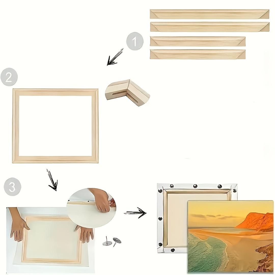 Solid Wood DIY Diamond Painting Frame Set with Hanging Hardware - Ideal for Canvas Art and Home Decoration, Diamond Painting Accessorie, Handcraft