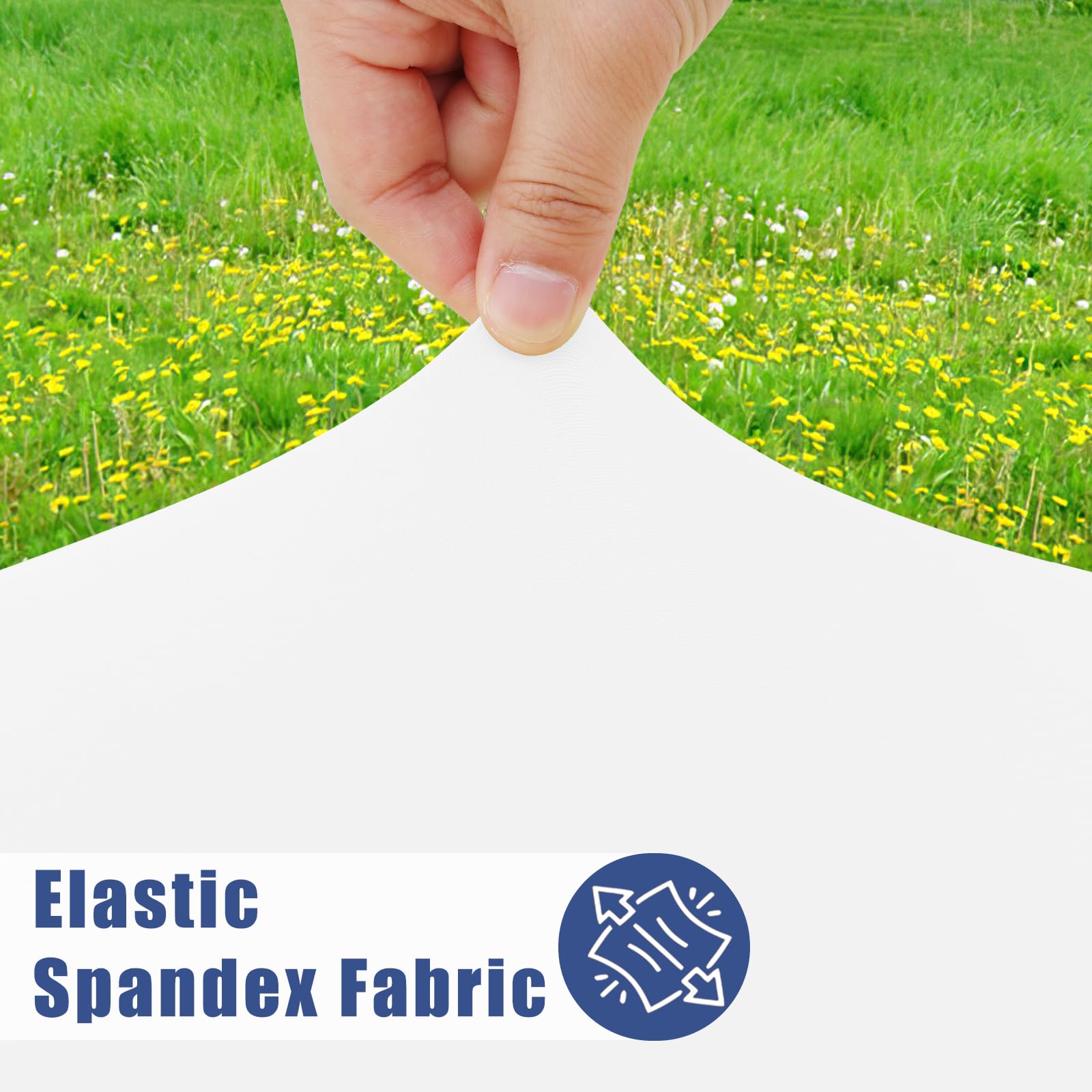 Sunfans 8 Pack Rectangular Spandex Tablecloth, Fitted and Stretchy Table covers, Washable Patio Table Cover for Outdoor, Camping, Banquet and Parties