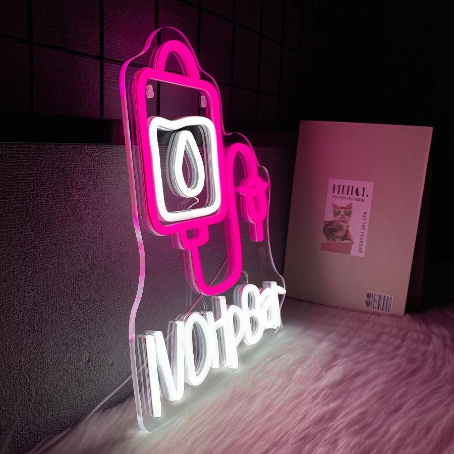 IV Drip Bar Neon Sign - Dual-Tone LED Wall Light with  Function | USB Powered Night Light for Medical Offices, IV Therapy Clinics & Home Decor | Easy Installation & Energy Saving