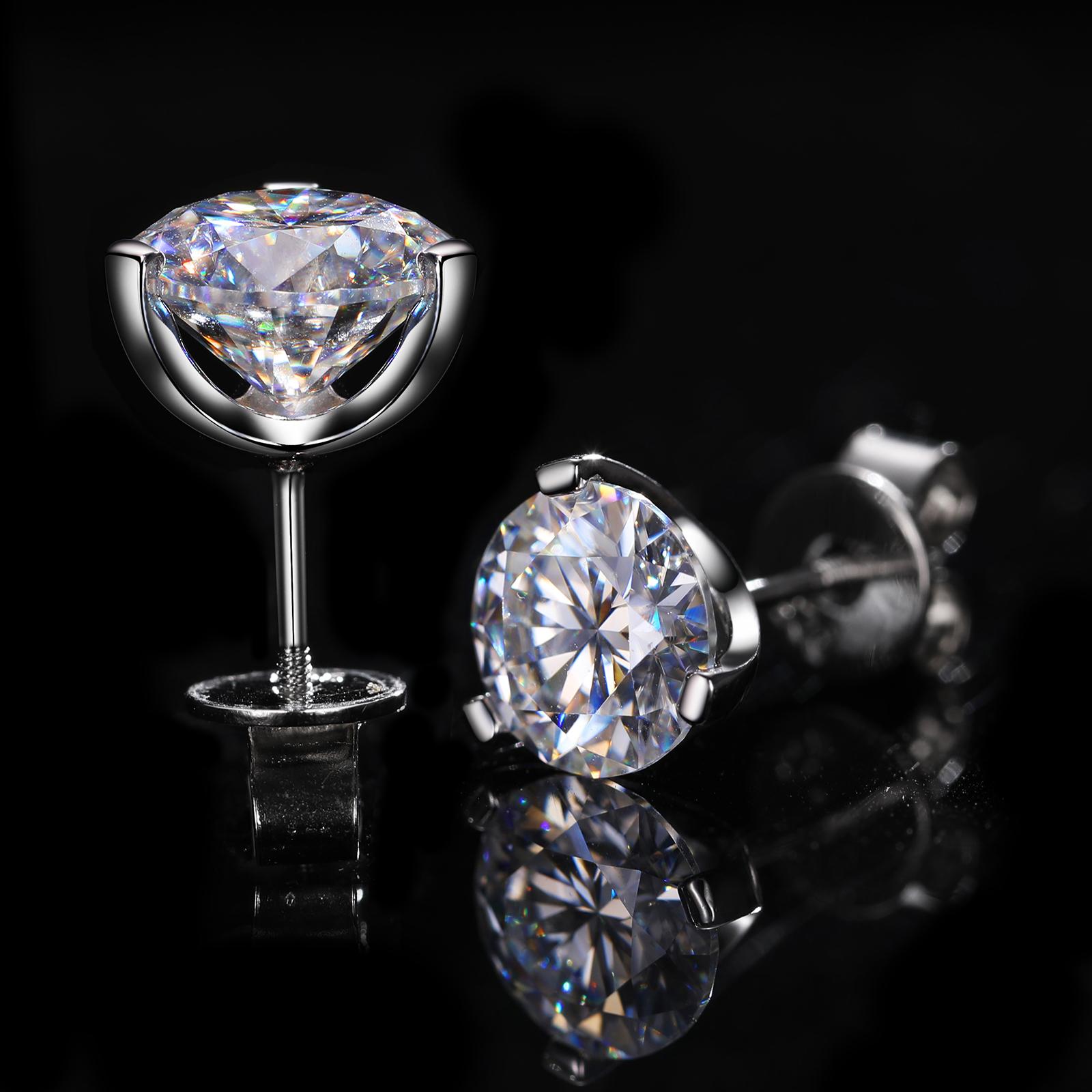 【#E50】UCCIYO Lab-created moissanite Earrings For Women S925 Sterling Silver Stud Earring Men Hip Hop Jewelry Couple Gift