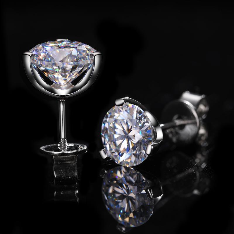 【#E50】UCCIYO Lab-created moissanite Earrings For Women S925 Sterling Silver Stud Earring Men Hip Hop Jewelry Couple Gift