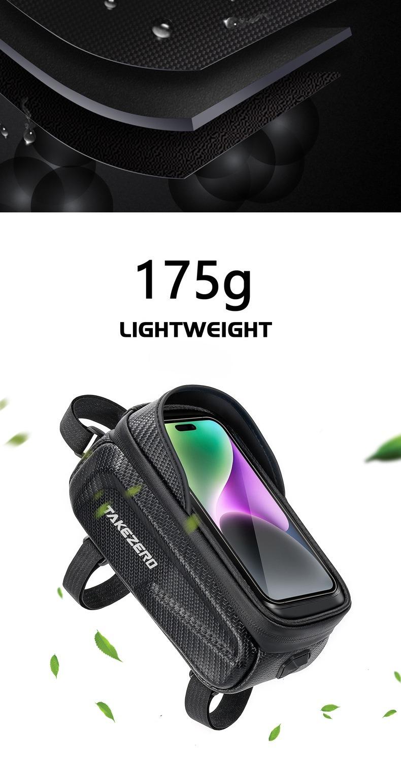 TAKEZERO Bicycle Front Top Tube Bag Touch Screen Bicycle Frame Bag Bicycle Bag 1L Large Capacity Adjustable Cycling Bag Bicycle Accessories