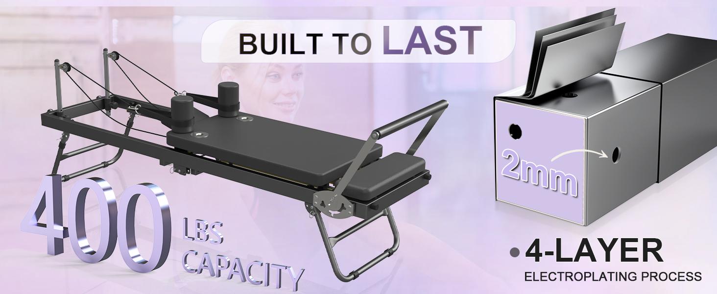 Pilates Reformer, Foldable Reformer Pilates Machine, Pilates Equipment for Home Women Use Gym Workout & Advanced and Beginners Users