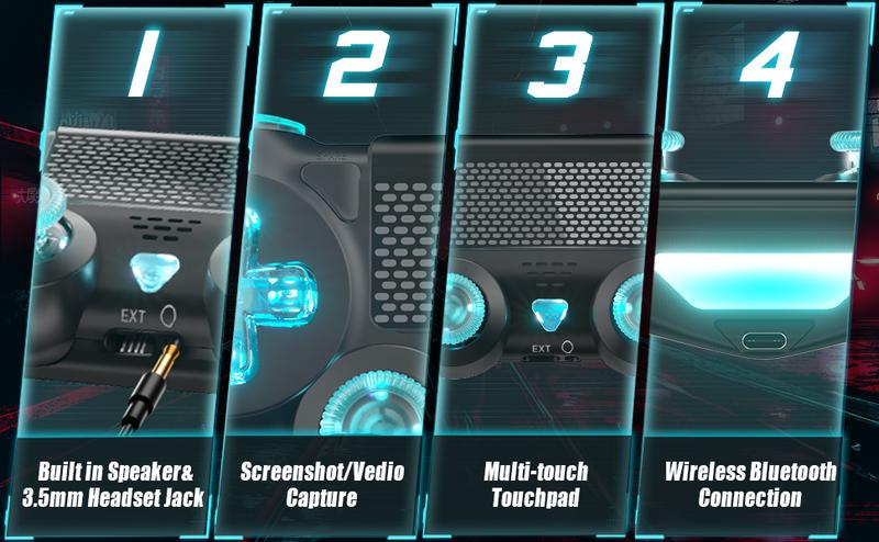 Gaming Controller for PS4 with LED Light - Wireless PS4 Remote Joystick Compatible with Playstation 4/Slim/Pro, Support Turbo/Dual Vibration/6-Axis Motion Sensor/ Touch Pad