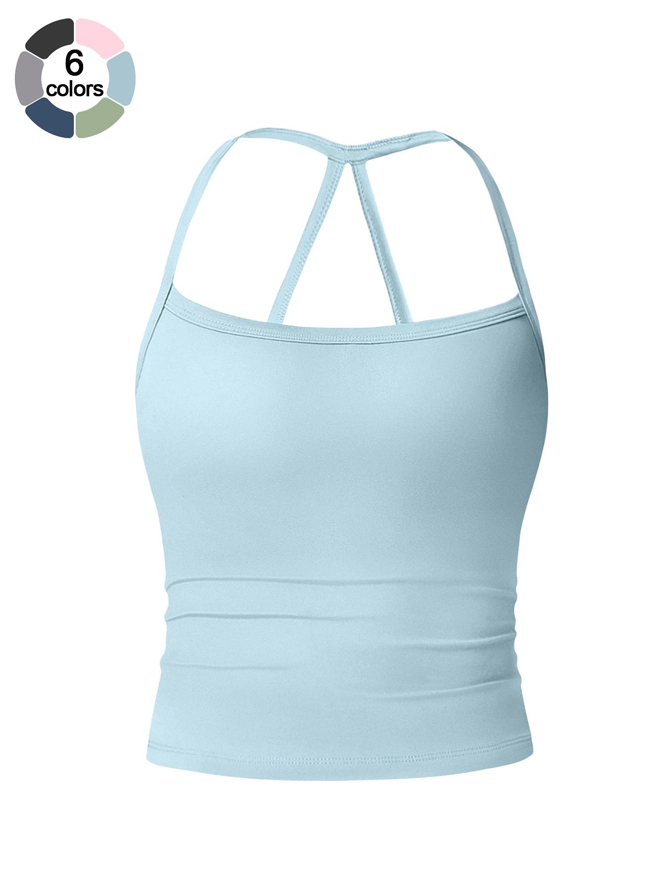 Women's Sporty Fitted Tank Top, Comfortable Breathable Fabric, Lightweight Wear, Hollow Back Design, Enhances Fashionability, Sporty Cami Top