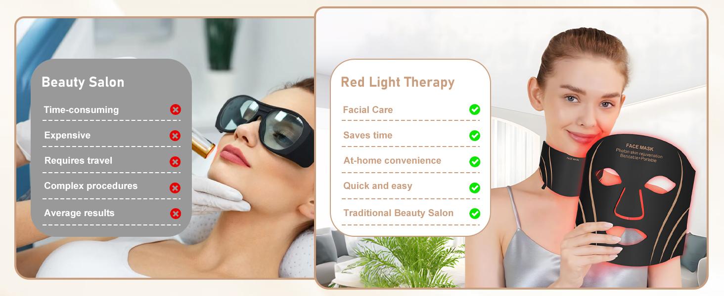 Red Light Therapy for Face, 7 Modes Portable Led Face Mask Light Therapy with Remote Control, LEDs face mask & neck mask Red,Advanced Skincare Made Easy,Timing Function, Red Light Therapy at Home Facial Glow