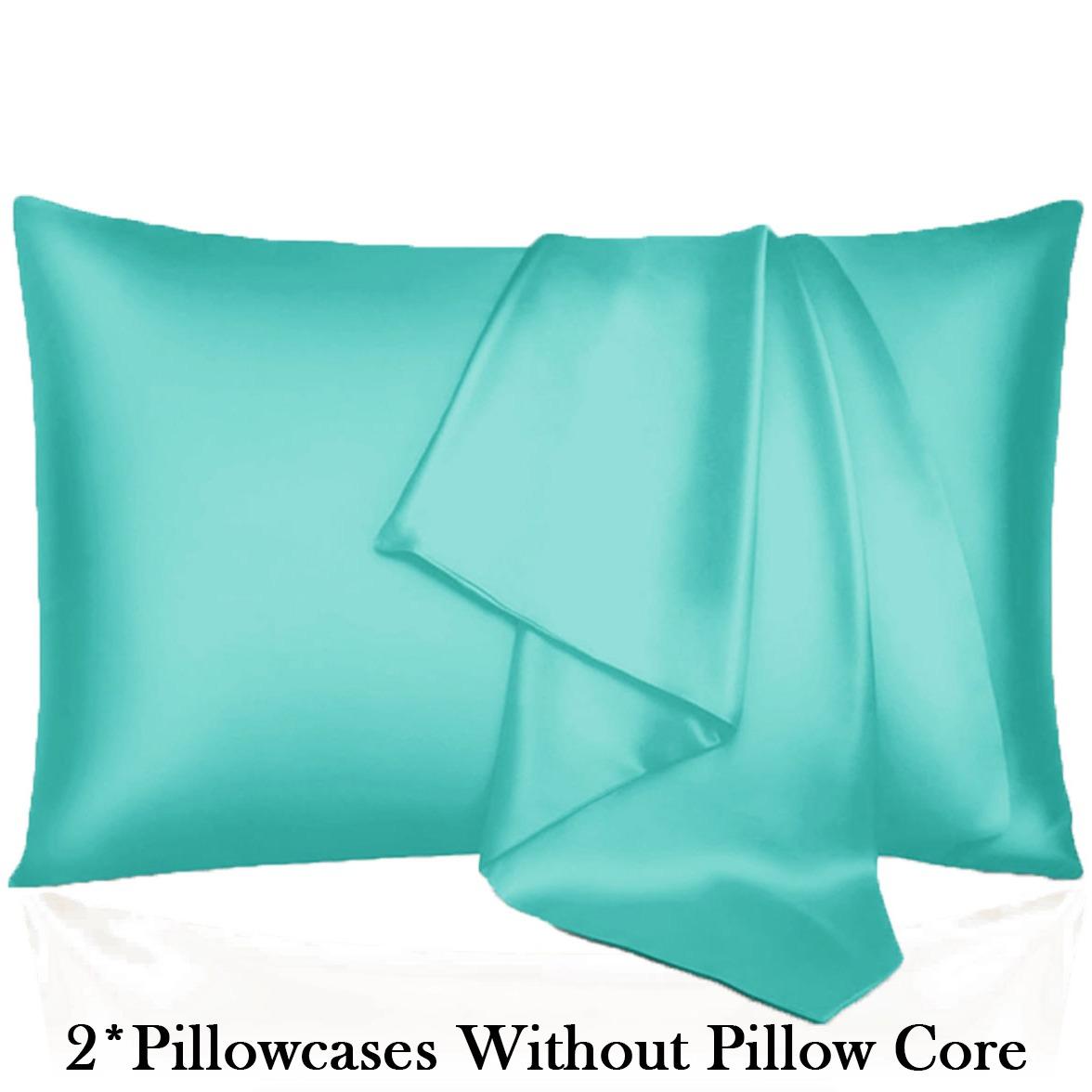 2pcs set of solid color satin pillowcases, no filling included. Soft and comfortable, skin-friendly and breathable. Suitable for bedrooms, dormitories and hotels. Elegant and minimalist design, gentle on hair and skin, an ideal gift choice.