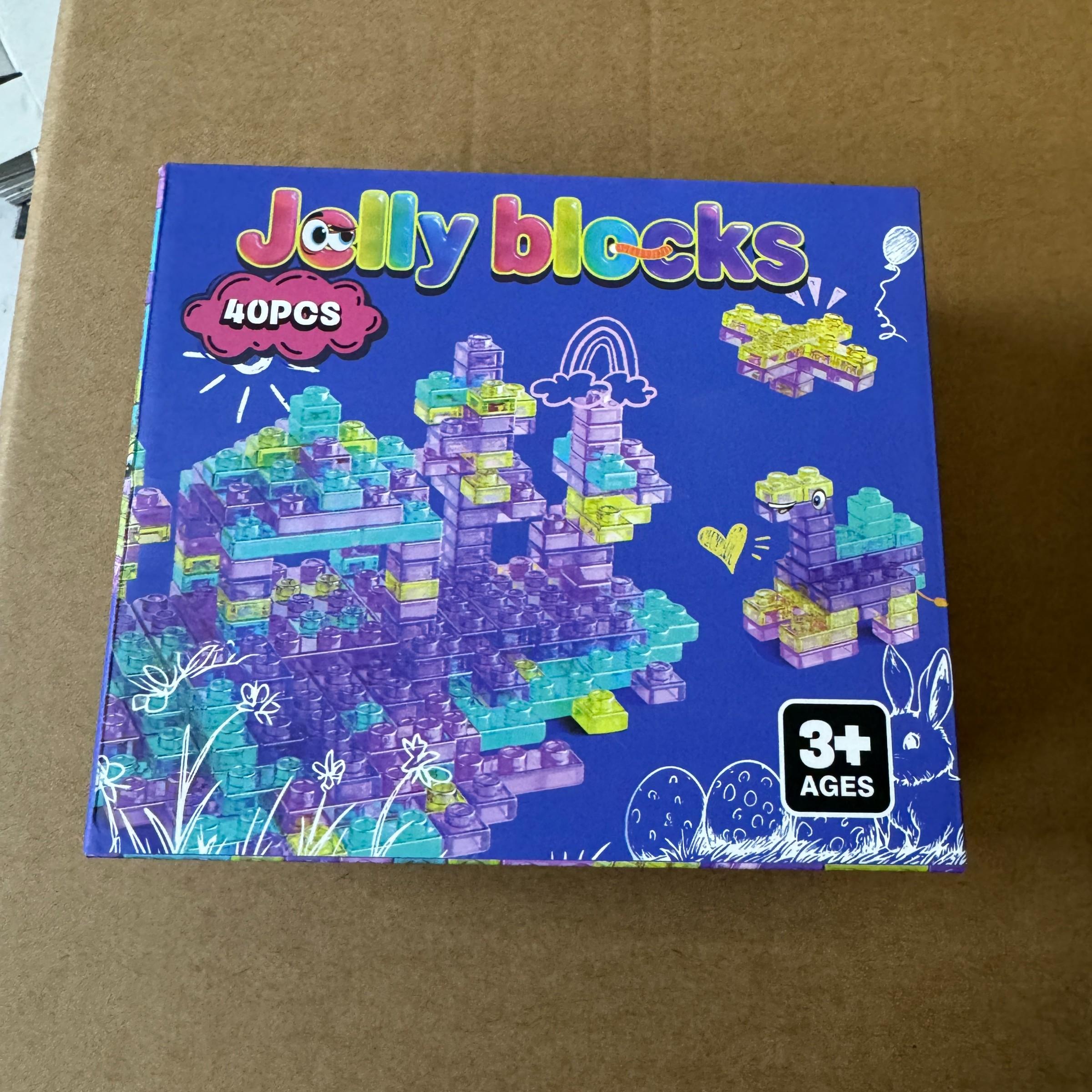 40pcs Colorful Candy Soft Gel Building Blocks Stress Relief Toy, Unisex Age 6+, Kids Toy, Holiday Gift, Fun Educational Playset