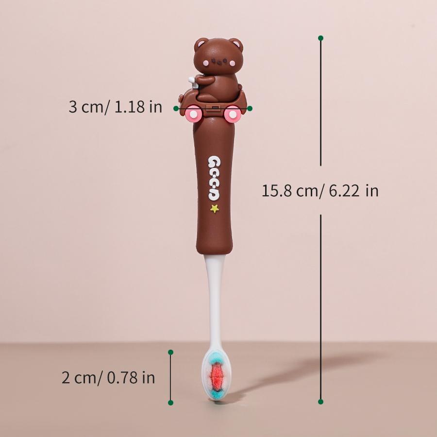 Cute Cartoon Children Soft Bristle Toothbrush, Animal Shape Design for Kids Ages 3-12, Protects Baby Teeth & Teething Period