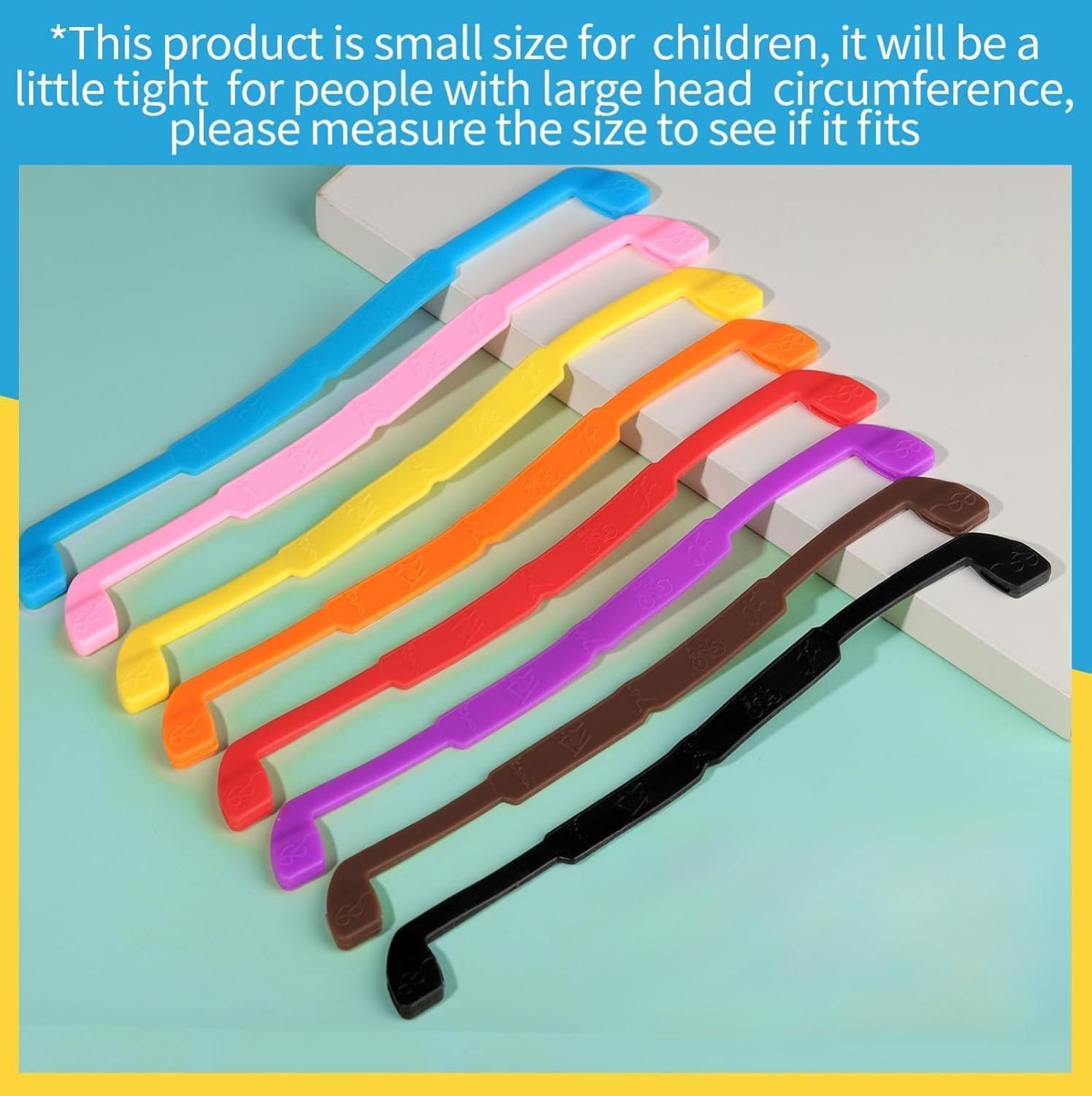 Glasses Strap, 8 Pack Kids Eyeglasses Sunglasses String Strap Glasses Band Holder Eyewear Retainer, Silicone Elastic Sports Toddlers Glasses Strap with Ear Grip Hooks