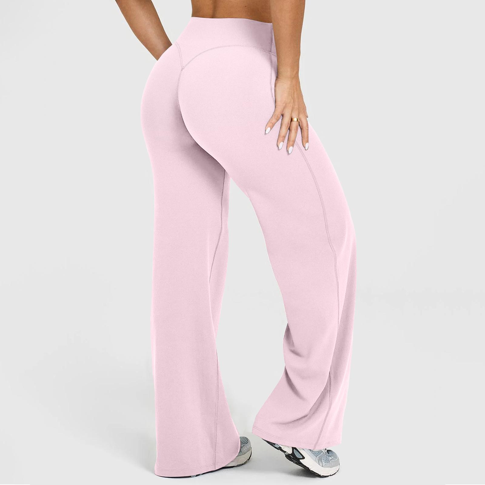 RICH BRIA Women‘s Casual Pants - High Waisted Loose-Fitting Wide Leg Yoga Pants - Comfortable & Elastic Soft Pants with Stretchy Material - Straight Leg Hem