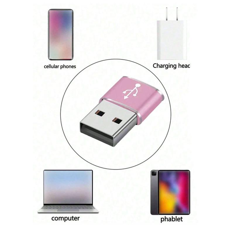 2pcs USB-C Adapter for Charging & Data Transfer, Compatible with Phone, Computer, Camera, OTG Converter Head, Essential Accessories