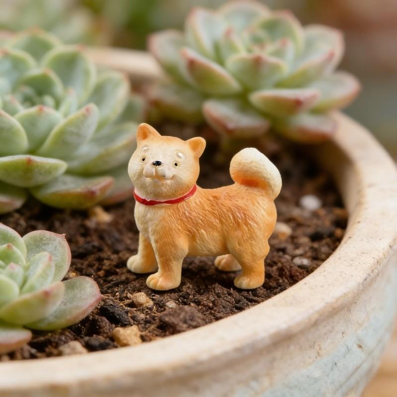3pcs Mini Shiba Inu Dog Figurine, Realistic Small Puppy Sculpture, Resin Animal Decor, Dollhouse, Eco Bottle, Car Dashboard, DIY Craft, Garden Decoration, Collectible Gift