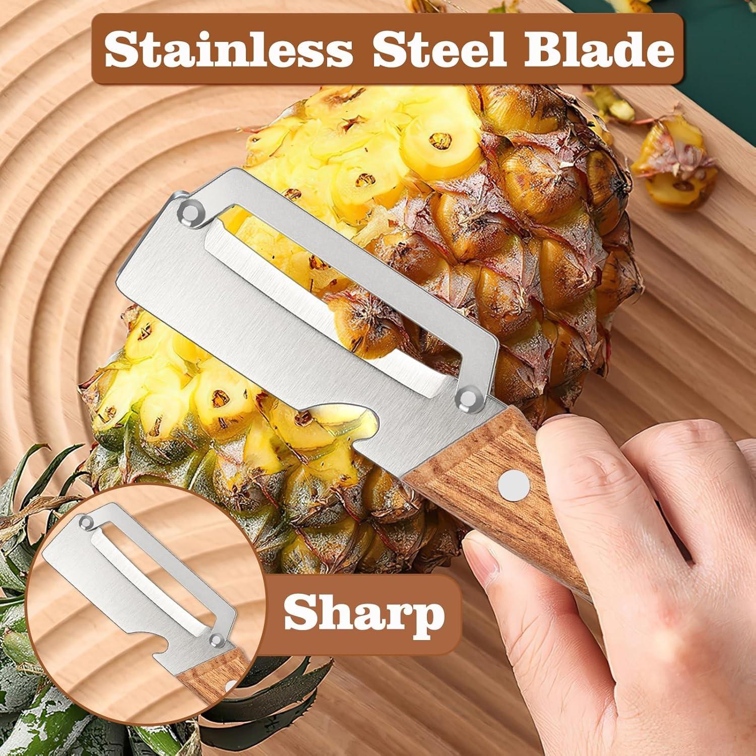 1/2PCS Premium Vegetable Peeler with Wooden Handle and Bottle Opener Stainless Steel Blade Kitchen Tool for Fruit Apple Potato Pumpkin Papaya Zucchini