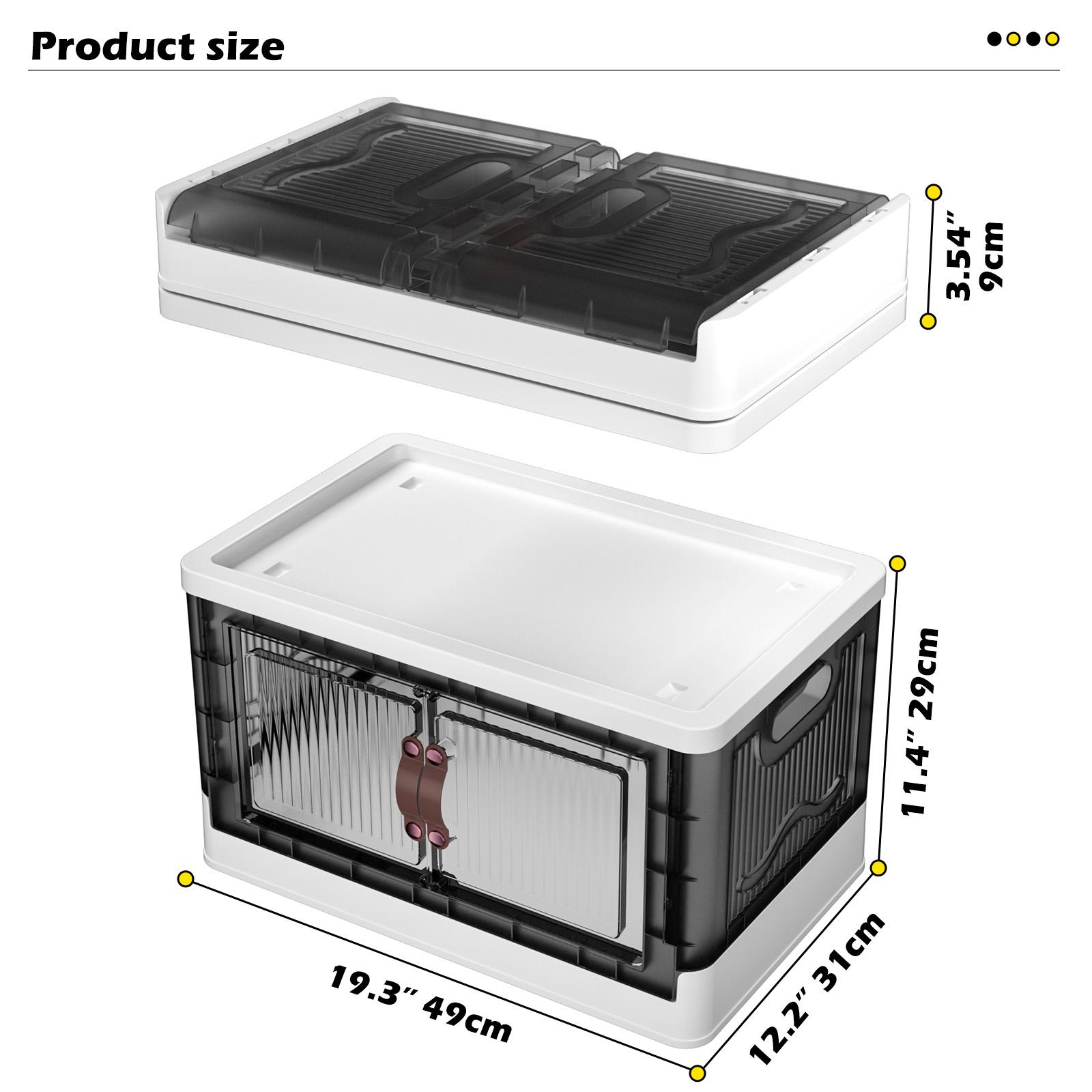 7CODE 4 Tier Plastic Storage Bins with Lids , Stackable Storage Containers with Wheels, Folding Storage Boxes, Collapsible Storage Bins, Closet Organizers and Storage for Living Room,Kitchen,Office,Dorm